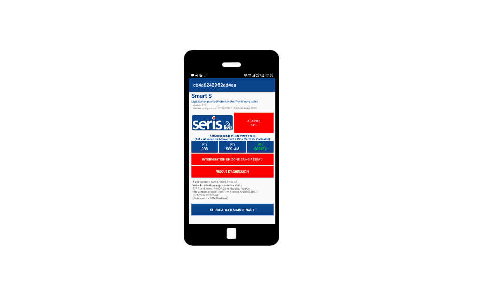 Application mobile SMART S - Protection du travailleur isolé